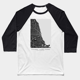 chicago maps poster Baseball T-Shirt